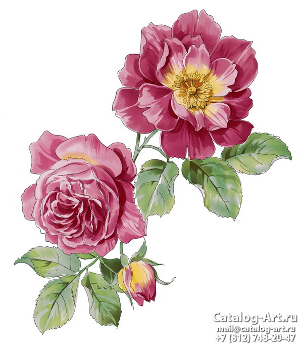 Натяжные потолки с фотопечатью - Розовые розы 35